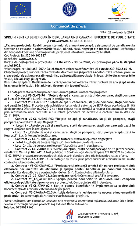 Comunicat presa 28 noiembrie 2019